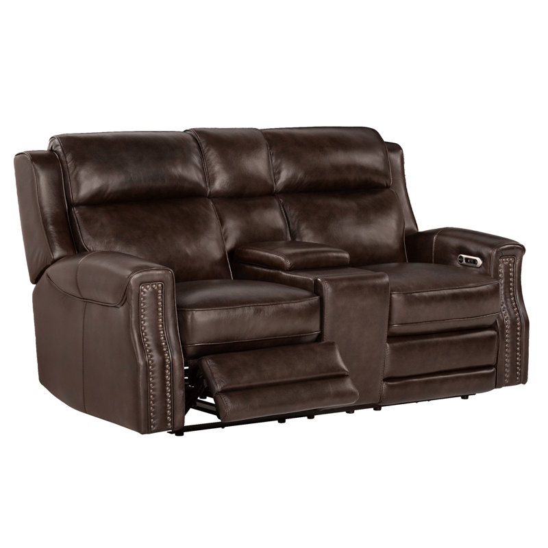 Causeuse inclinable à commande électrique Orduna, Smooth Espresso Top Grain Leather