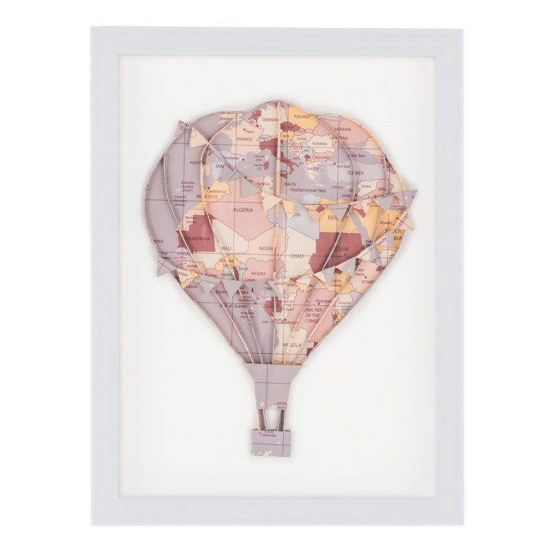 Flottant au-dessus, boîte à montgolfière rose