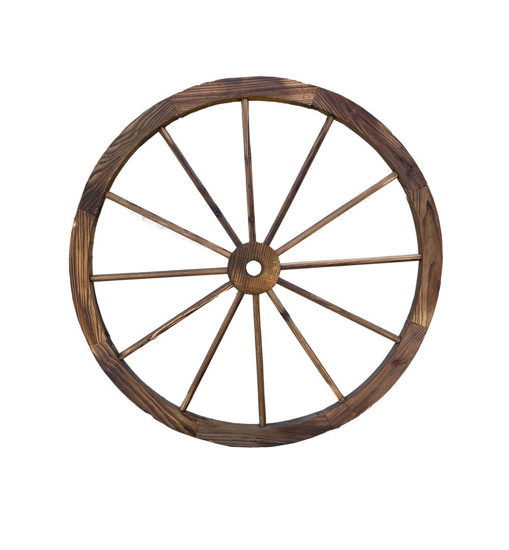 Wooden Wagon Wheel Décor Millwood Pines 