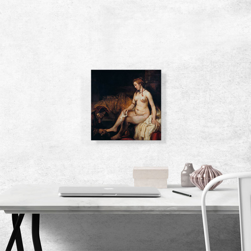 «Bathsheba at Her Bath 1654» par Rembrandt van Rijn, reproduction d'art sur toile tendue, H 12 po x l 12 po x P 0,75 po