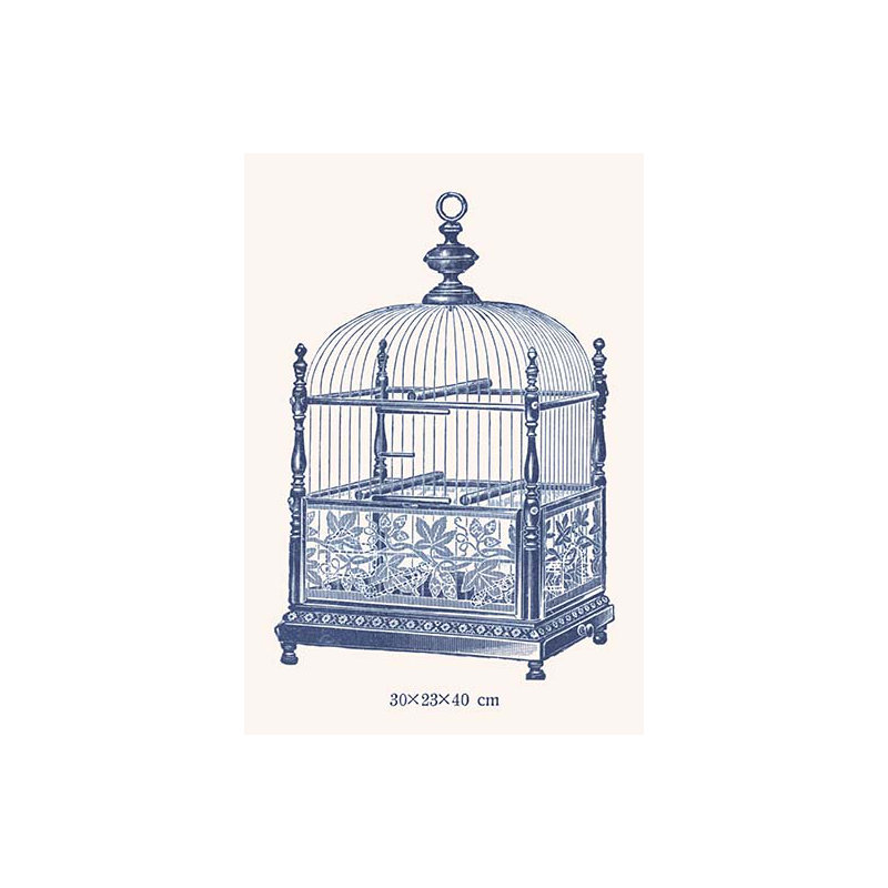 Cage à oiseaux ornée j, impression, H 36 po x l 24 po x P 1,5 po