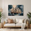 Art mural bleu nautique moderne