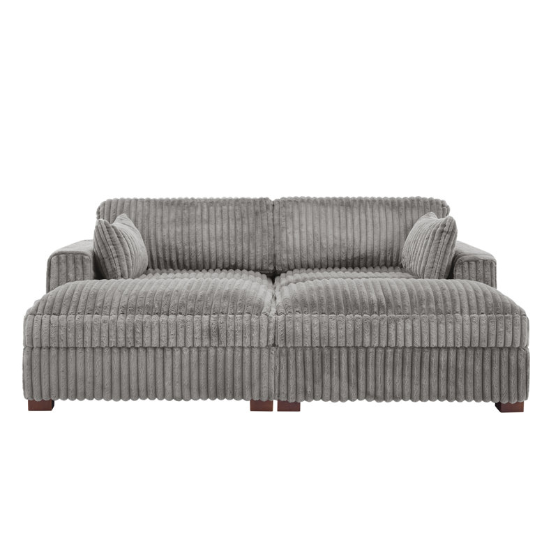 Bukvice 214.1Cm Square Arms Sofa, Light Grey
