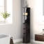 Rangement de salle de bain de 54 po de hauteur, tour à linge autoportante avec 2 tablettes et tiroirs, armoire de plancher étroite et peu encombrante, rangement brun de 54 po,
