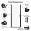 Porte de douche pivotante semi-sans cadre noir mat avec verre trempé de 1/4 po, joint magnétique et imperméable-124791593