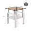 Ensemble de 2 tables à thé modernes en verre trempé, plateau en verre trempé avec panneau de fibres à densité moyenne, table basse, table de bout, table carrée-1324385601