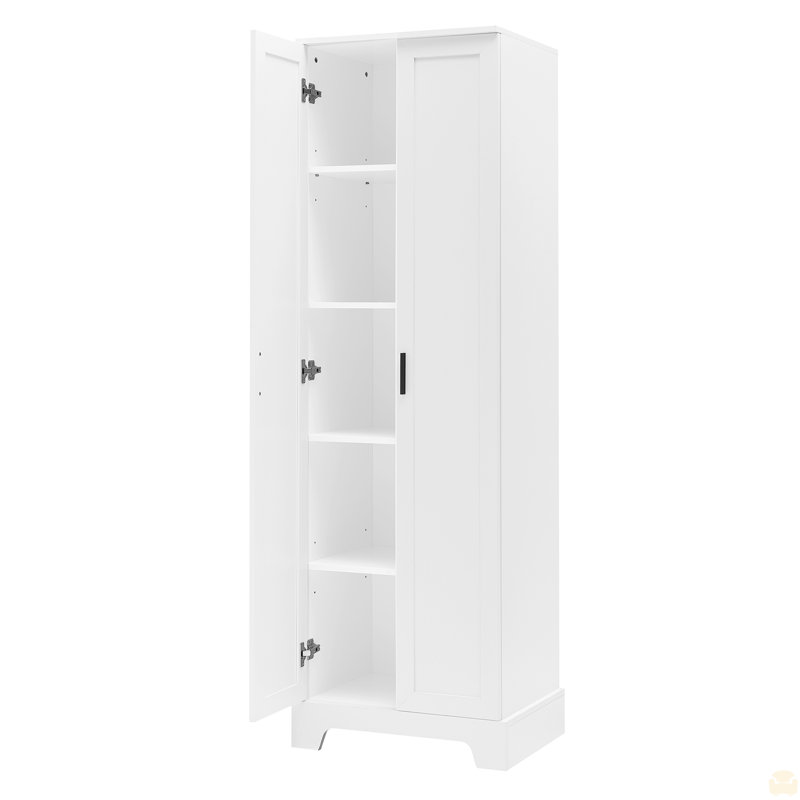 Storage Cabinet with Two Doors, Office, Adjustable Shelf, White