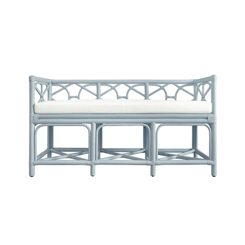 Ferguson Upholstered Bench, Light Blue