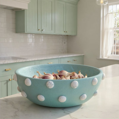 Marbled Resin Hobnail Bowl