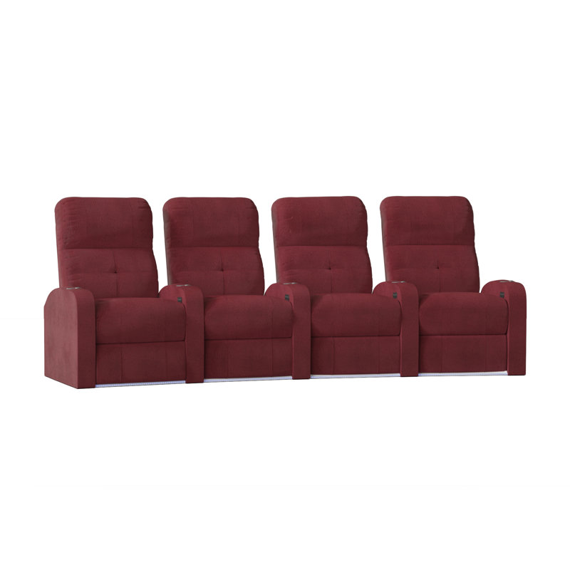 Sièges de cinéma maison (rangée de 4), Manuel, Sangria Smartsuede