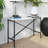 Rectangular Console Table With Faux Marble Top And Blackened Bronze Metal Frame