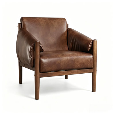 Salma 27.6" W Vegan Leather Upholstered Armchair