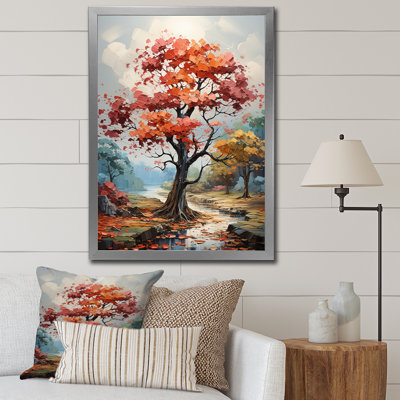 Corail brun érable majestueux érable - impression sur toile florale