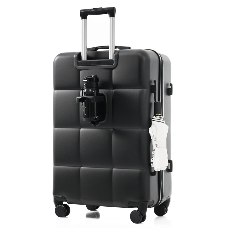 Ensemble de 3 valises, bagage à main certifié avec porte-gobelet, bagage rigide en ABS avec roues pivotantes