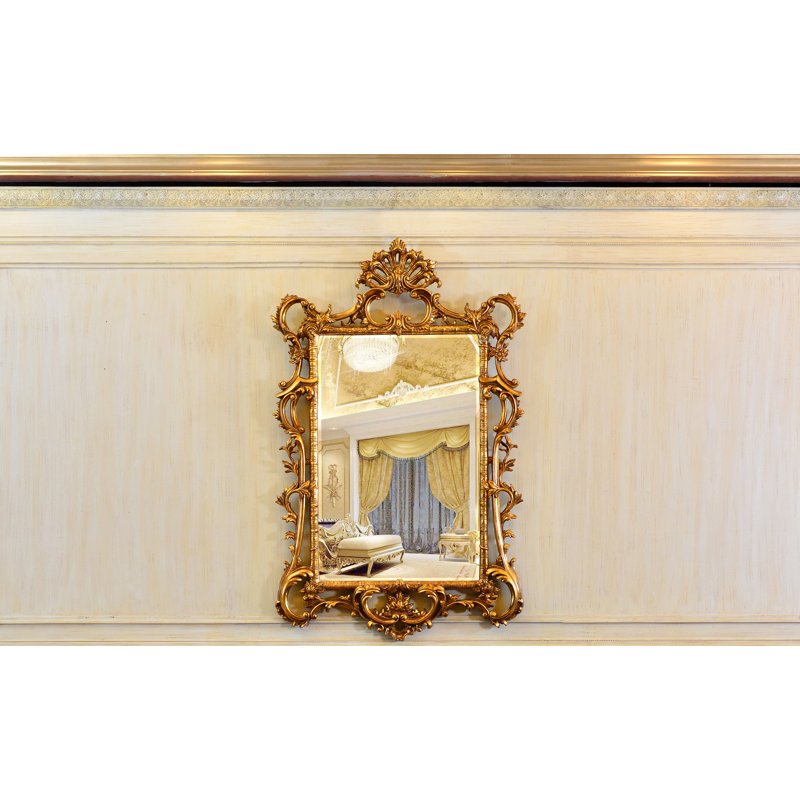 Solid Wood Mirror, Gold