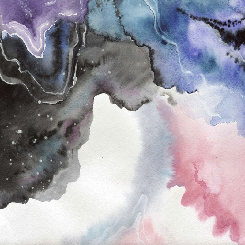 Papier peint amovible fumée aquarelle, L 9 po x l 15 po