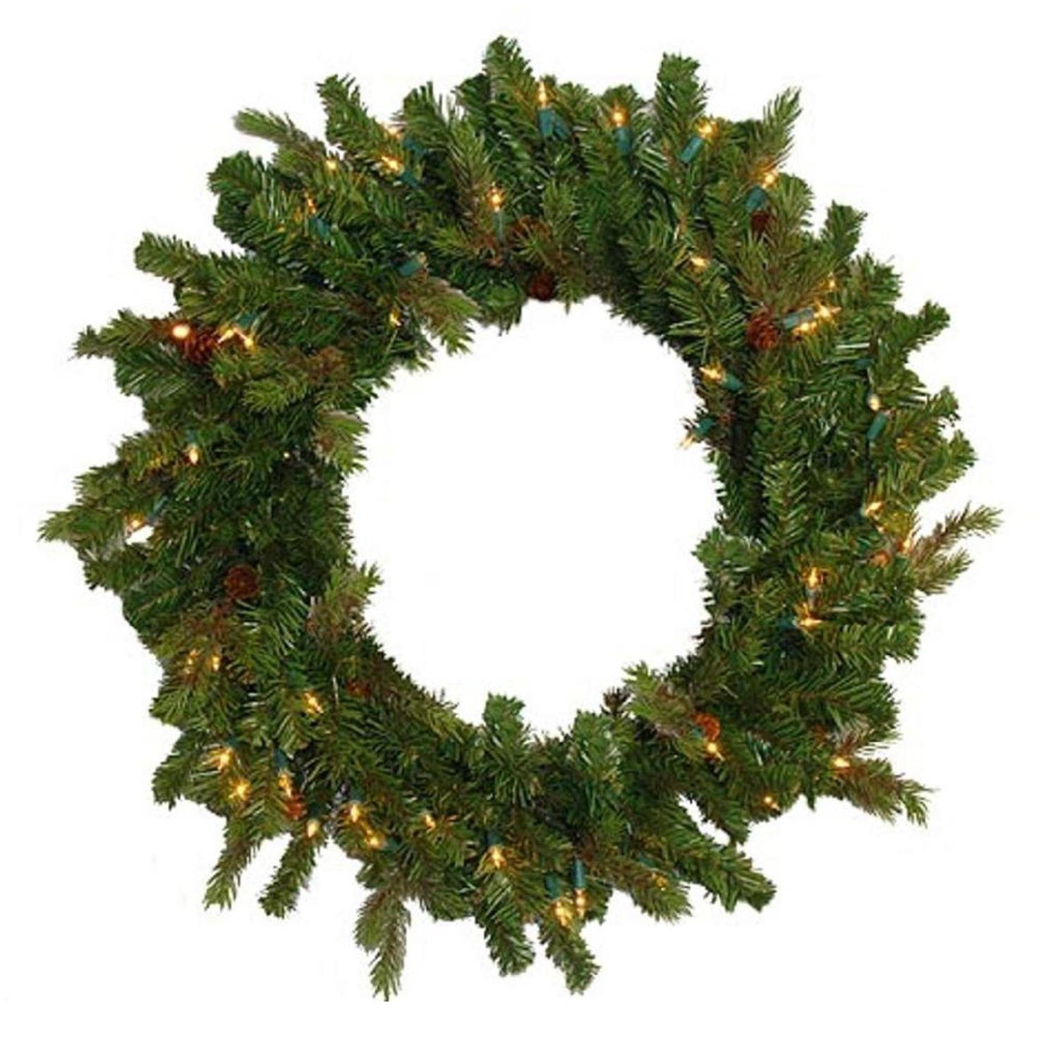 Northlight PreLit Green Hunter Fir Artificial Christmas Wreath 24