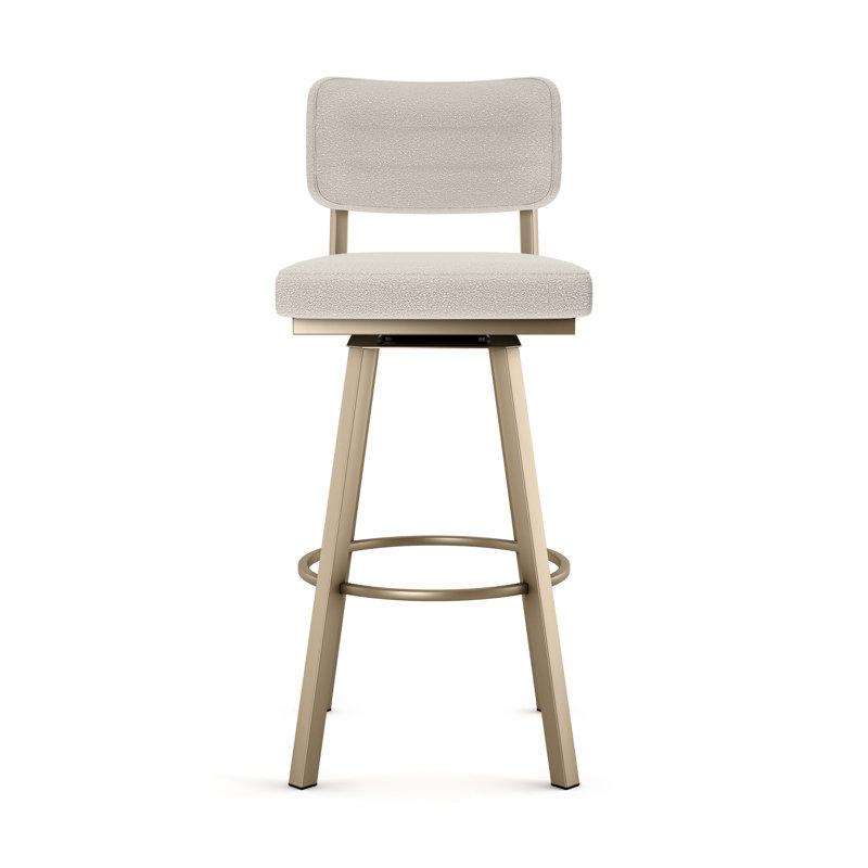 Amoriah Swivel Counter & Bar Stool, Counter Stool (26.75" Seat Height), Cream, Gold