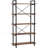 5-Tier Rustic Brown Industrial Metal Bookshelf Unit