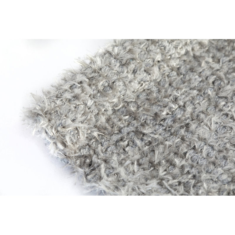 Twinkle Polyester Blend Non-Slip Shower Mat, Silver