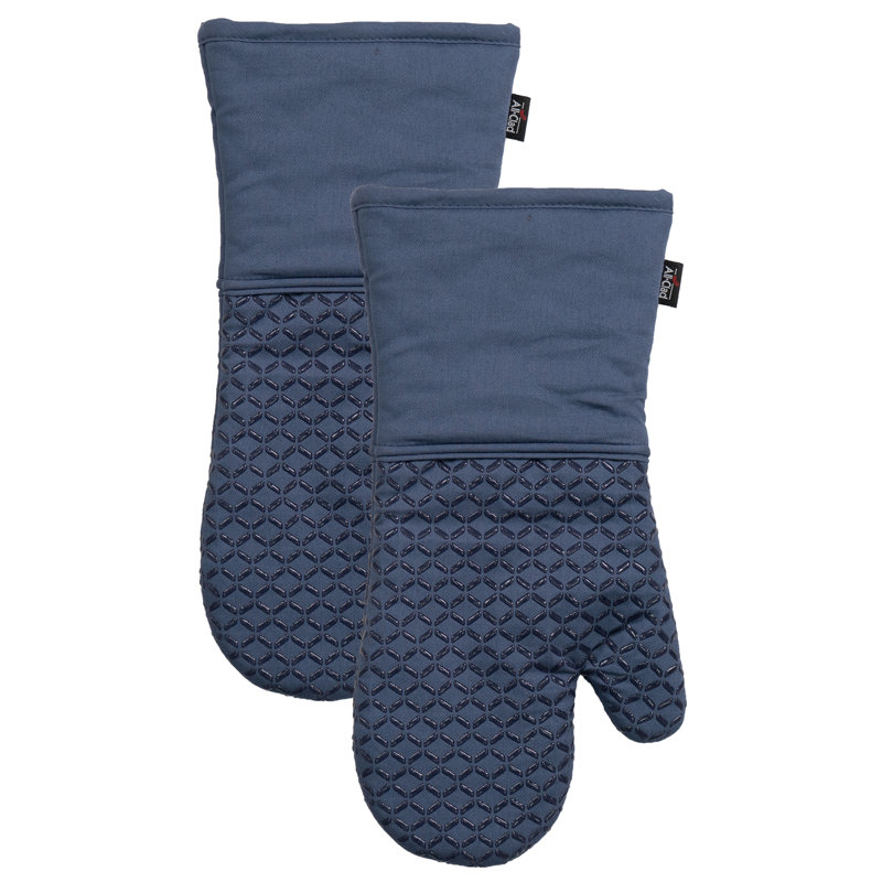 All-Clad Ogee Silicone Printed Oven Mitt (Set of 2), Indigo