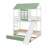 Twin-Over-Twin Bunk Bed With House Design, Convertible Slide, And Trundle Bed