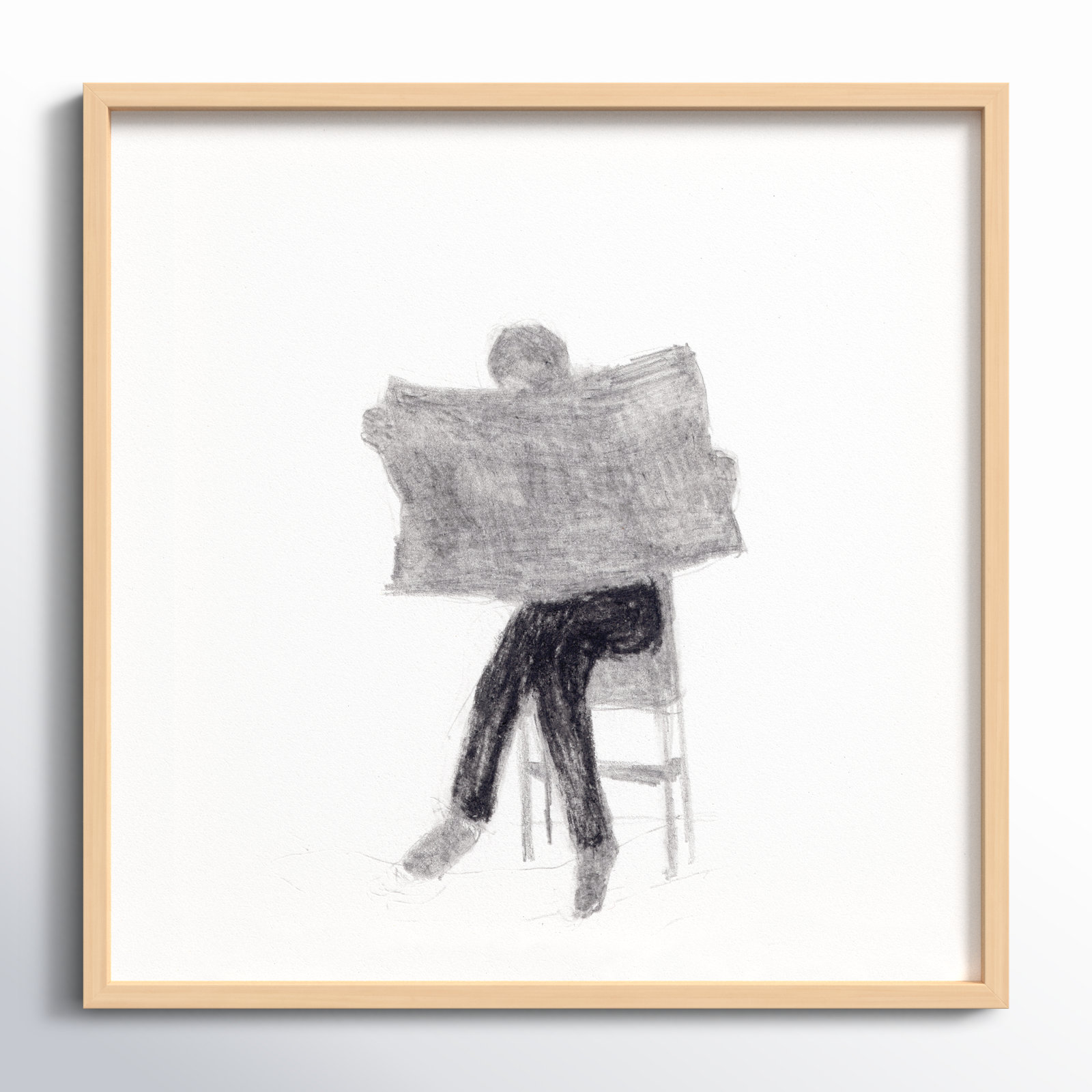 I Read the News Today Painting, 24" H x 24" W, Brown