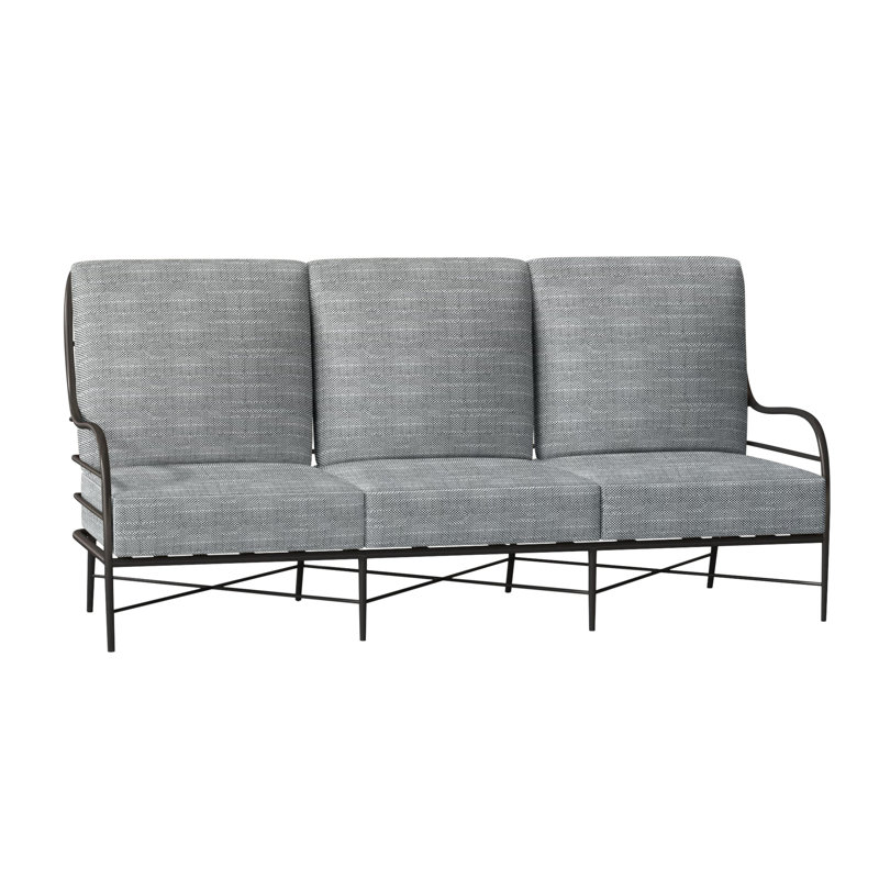 Carmel Aluminum Sofa - Slate Gray, Rollo Silver, Welt
