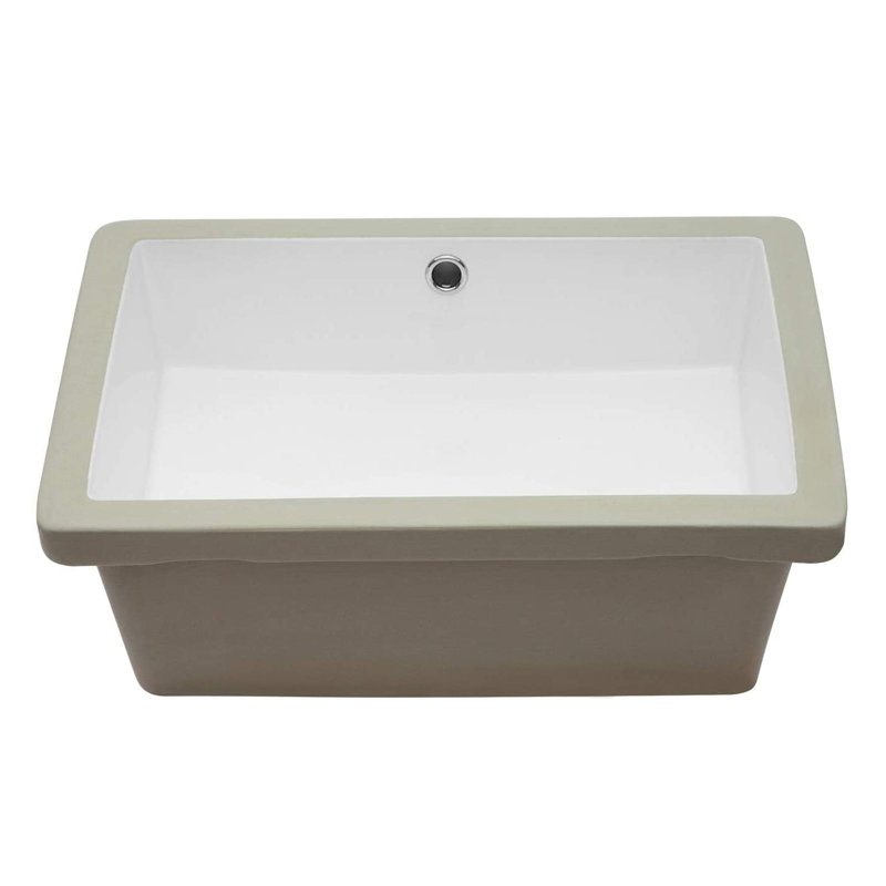Dcolora 14 " Ceramic Rectangular Bathroom Sink and Overflow Hole