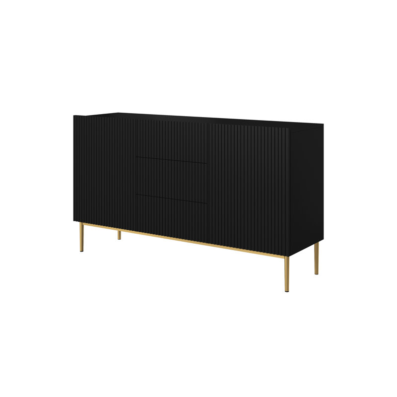 Amhad NICOLE CHEST OF DRAWERS 150 2D3SZ, Black/Gold