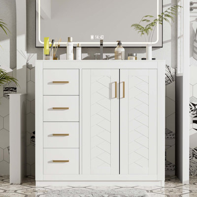 Meuble-lavabo 36 po avec lavabo en céramique