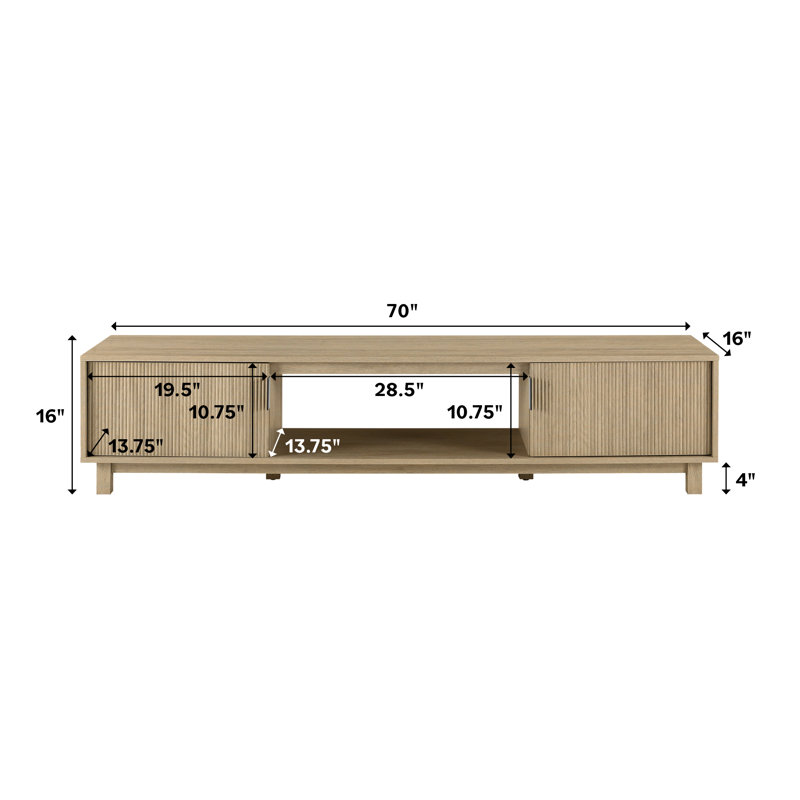 Farmann Reeded 2-Door TV Stand | Mid-Century Modern