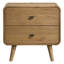 Ensemble de chambre à coucher 3 pièces Wren Light Ash Queen avec lit capitonné et tables de chevet