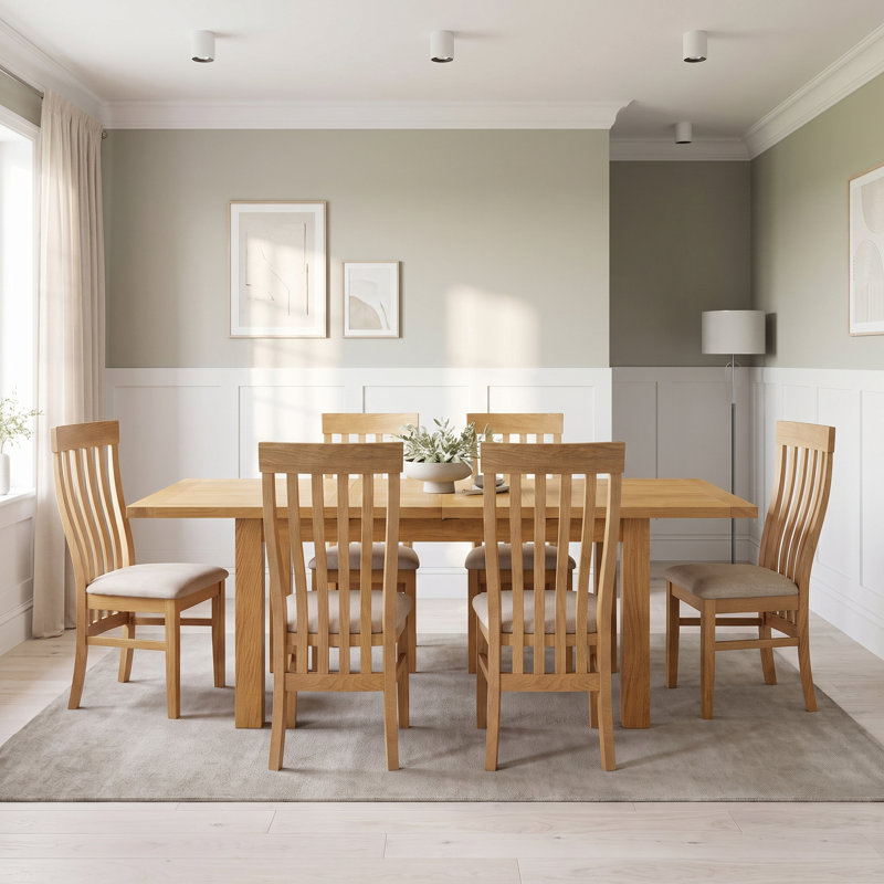 Dover Extendable Oak Rectangular Dining Table, H78 x L198 x W90cm