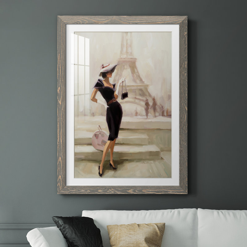 Love, from Paris - Peinture encadrée, H 31,5 po x l 23,5 po x P 1,5 po, Cadre gris