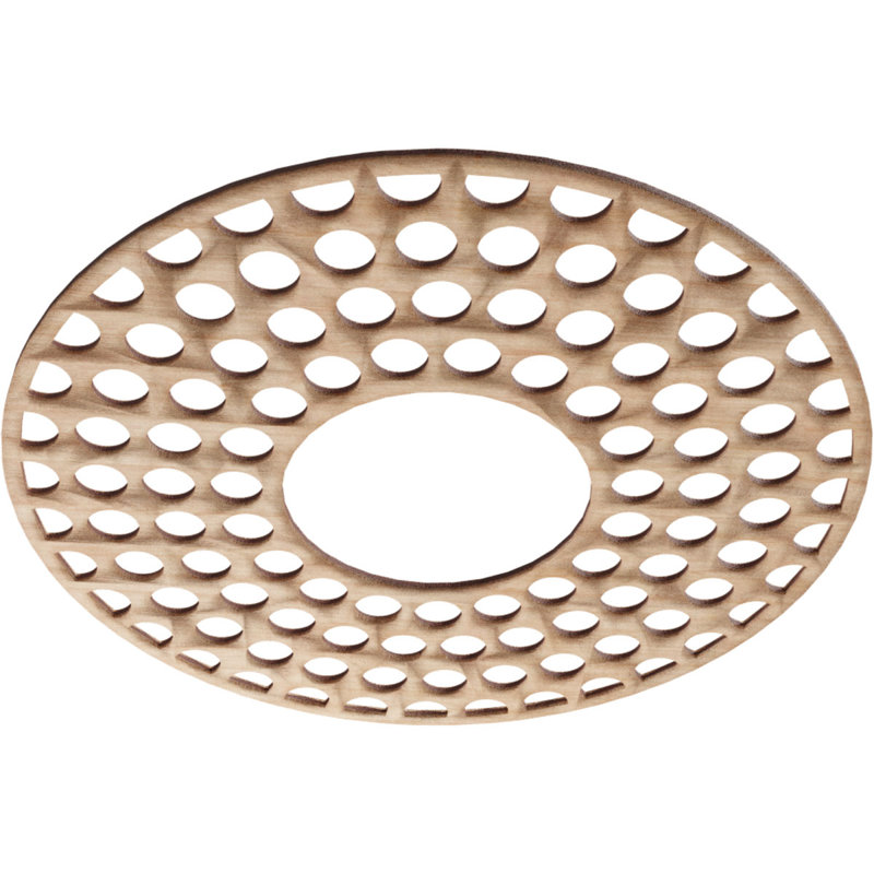 Médaillon de plafond en bois Fink, Aulne, H 20 po x l 20 po x P 0,25 po