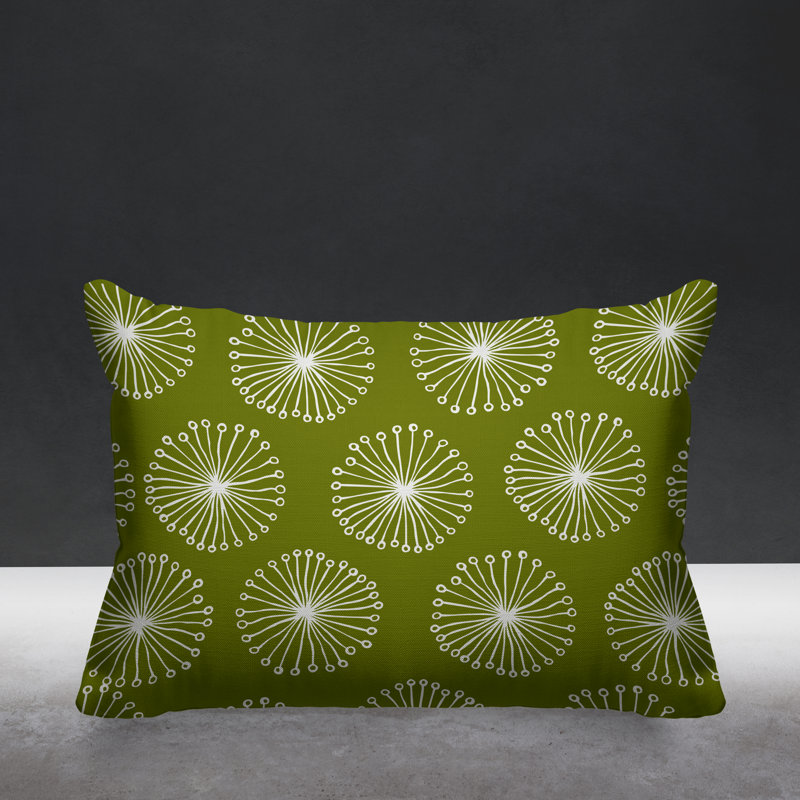 Janis Dandelion Indoor/Outdoor Throw Pillow, Chartreuse