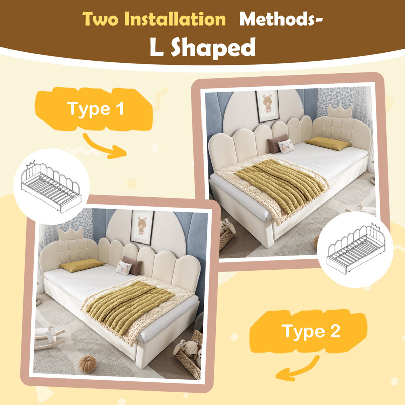 Upholstered Daybed, Beige
