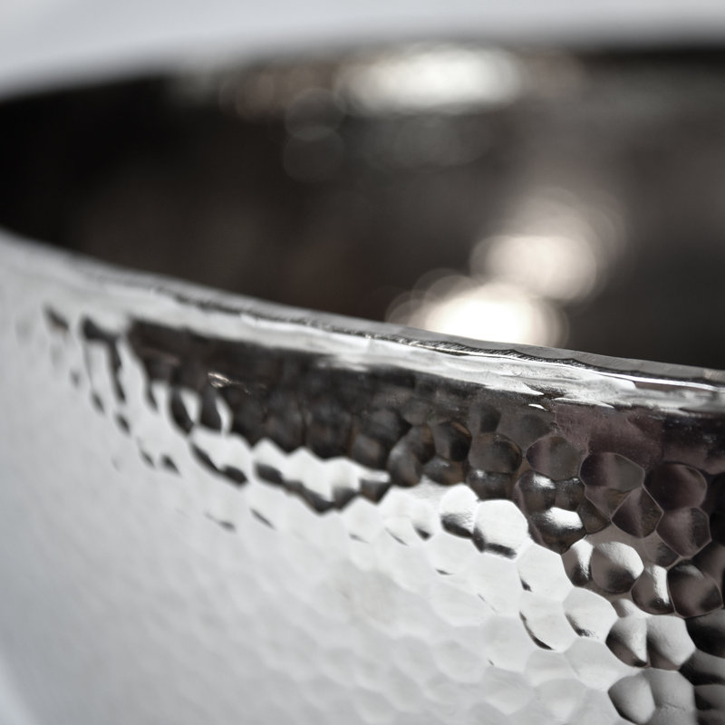 Maestro Copper Circular Vessel Bathroom Sink, Polished Nickel