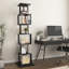 Bibliothèque rotative à 6 niveaux, support de plancher avec plaque en acrylique et base anti-arrachement