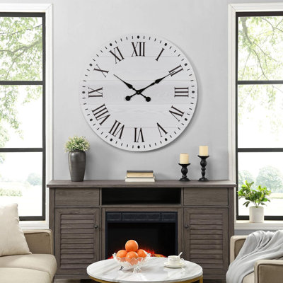 Grande horloge murale 28 po, horloge murale ronde pour le décor du salon, horloge murale de ferme pour chambre à coucher, entrée, bureau