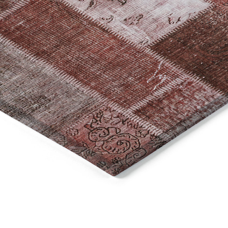 Tapis intérieur lavable 8 pi x 10 pi patchwork rosé