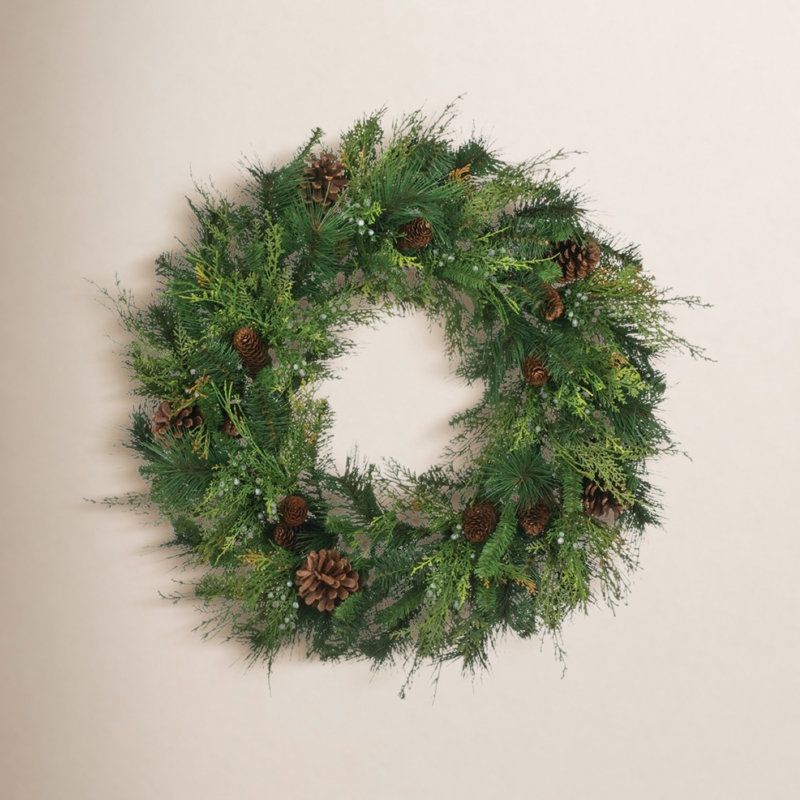 30" Artificial Mixed Pine Wreath