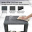 Table d'appoint 17,7 "en osier avec tablette de rangement, gris clair