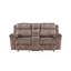 Causeuse inclinable en velours chocolat à deux tons Zubaida avec port USB et console