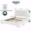 Structure de lit plateforme tapissier grand avec 2 tiroirs Queen Boucle