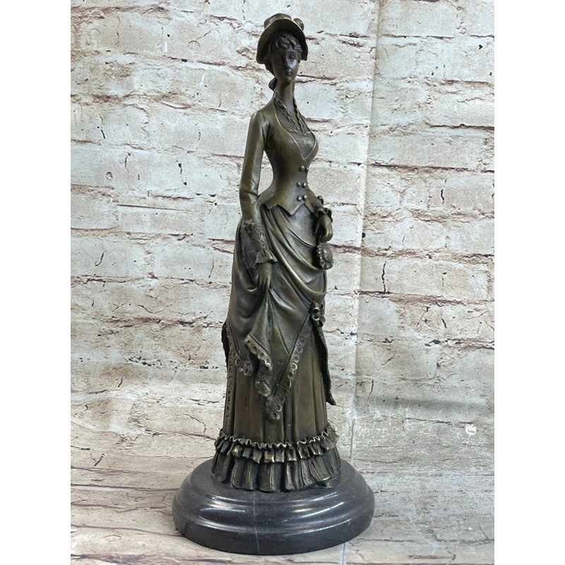 Figurine de sculpture en bronze signée Vitaleh 13,5 "x 5,5"