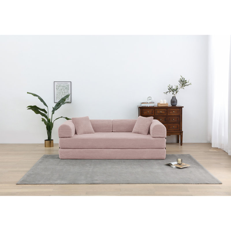 Canapé-lit Boneless Corduroy, Rose clair