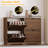 33-inch Wavy-Patterned Four-Door Shoe Cabinet with Grooved Flip-Top Drawers and Moisture-Resistant Countertop-303315084