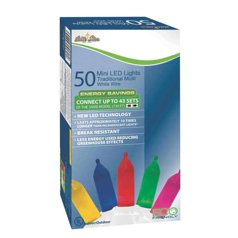 Mini lumière DEL traditionnelle 50 lt, Multi-couleur